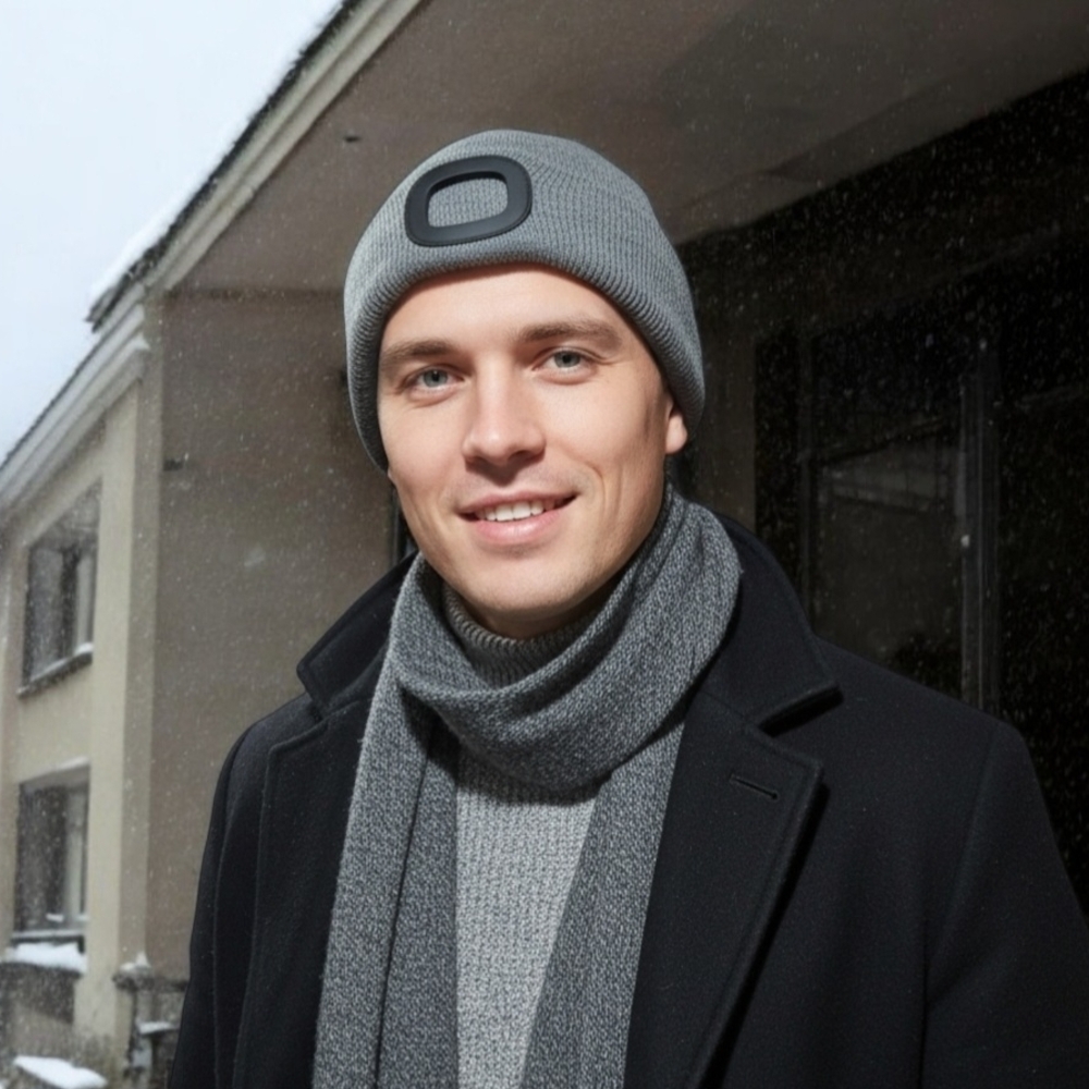 Gray Beanie with Logo